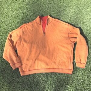 Tommy Bahama Mens Reversible Red/Orange 1/4 Zip Zipper Pullover